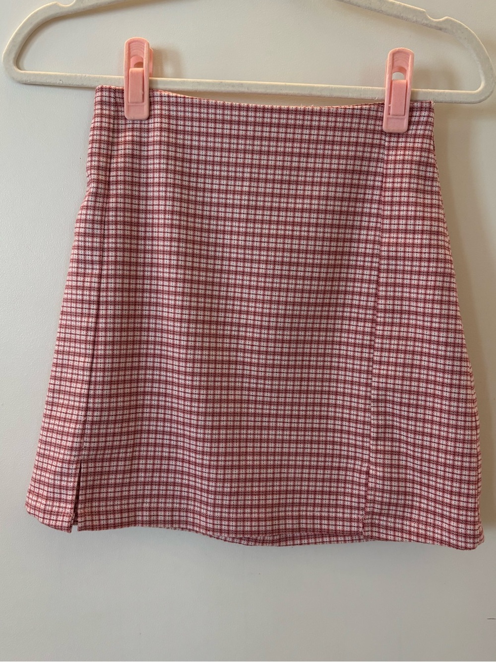 Pink Plaid Mini Skirt